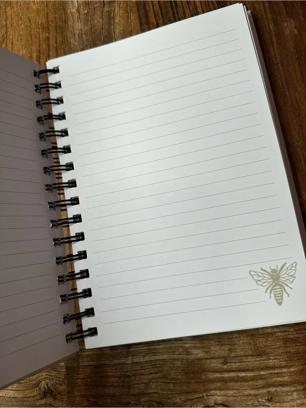 Busy as a Bee Spiral Notebook — White with Gold and Black Accents